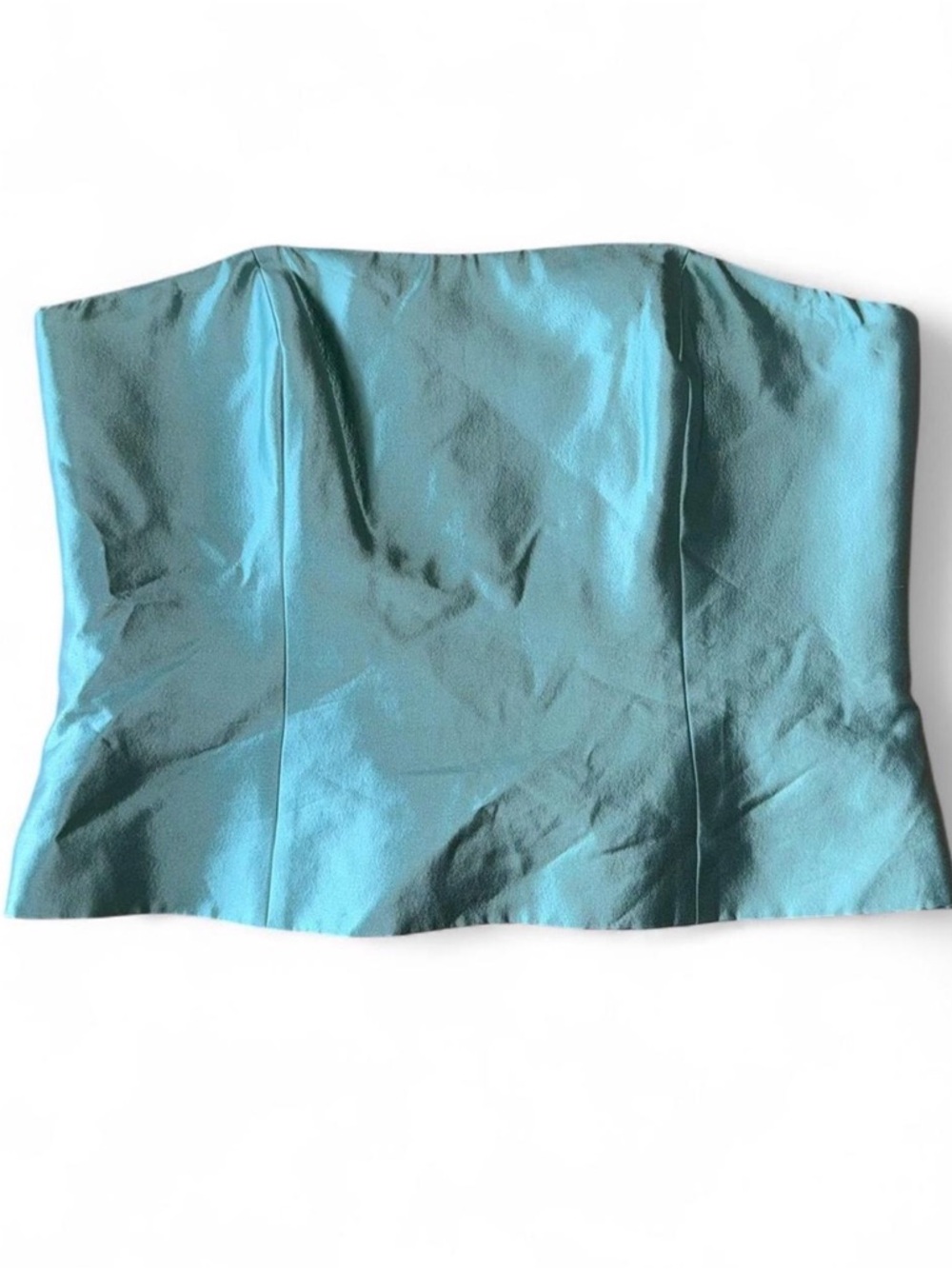 Jovani Strapless Teal Silk/Wool Blend Bustier Tube Top size 16